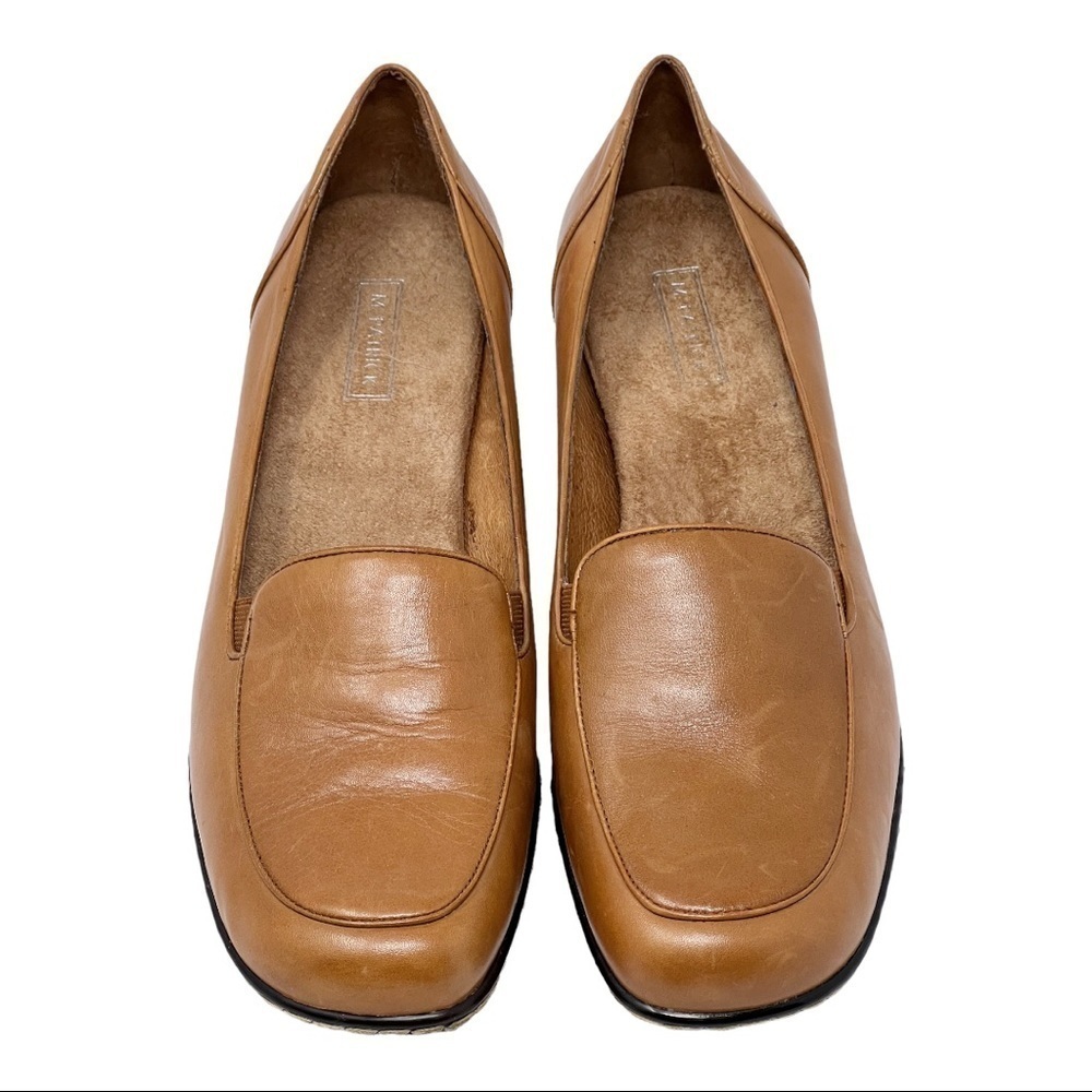 M Patrick Women’s “Kirin" Tan Leather Loafer Slip on Style Heels Size 10 M